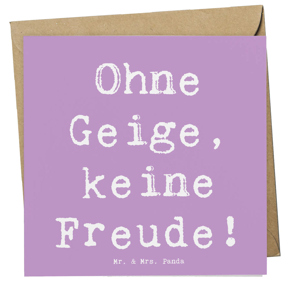 Deluxe Karte Spruch Geige Freude Klappkarte, Karte, Geburtstagskarte, Einladungskarte, Grußkarte, Hochwertige Klappkarte, Hochzeitskarte, Hochwertige Grußkarte, Glückwunschkarte, Instrumente, Geschenke Musiker, Musikliebhaber