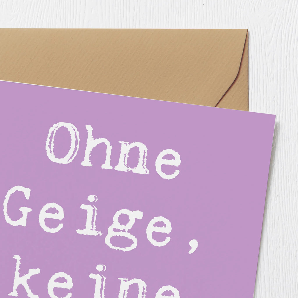 Deluxe Karte Spruch Geige Freude Klappkarte, Karte, Geburtstagskarte, Einladungskarte, Grußkarte, Hochwertige Klappkarte, Hochzeitskarte, Hochwertige Grußkarte, Glückwunschkarte, Instrumente, Geschenke Musiker, Musikliebhaber