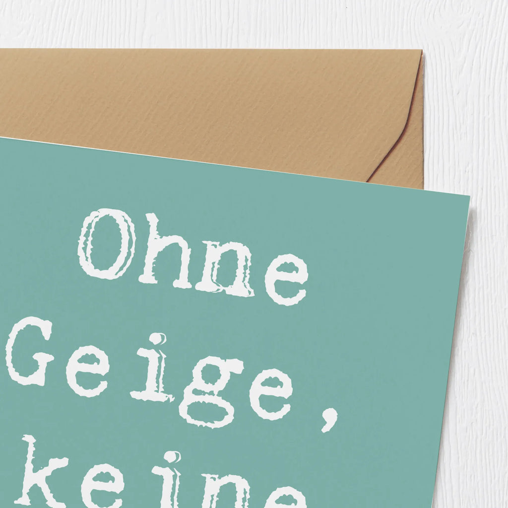 Deluxe Karte Spruch Geige Freude Klappkarte, Karte, Geburtstagskarte, Einladungskarte, Grußkarte, Hochwertige Klappkarte, Hochzeitskarte, Hochwertige Grußkarte, Glückwunschkarte, Instrumente, Geschenke Musiker, Musikliebhaber