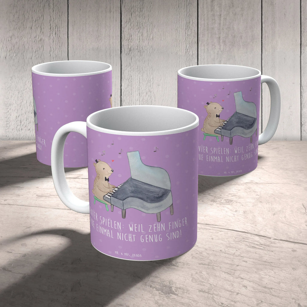 Mug Klavier spielen: Weil zehn Finger auf einmal nicht genug sind! Tasse mit Motiven, Porzellantasse, Tasse, Teetasse, Geschenktasse, Tasse mit Zitaten, Kaffeetasse, Keramiktasse, Bürotasse, Instrumente, Geschenke Musiker, Musikliebhaber