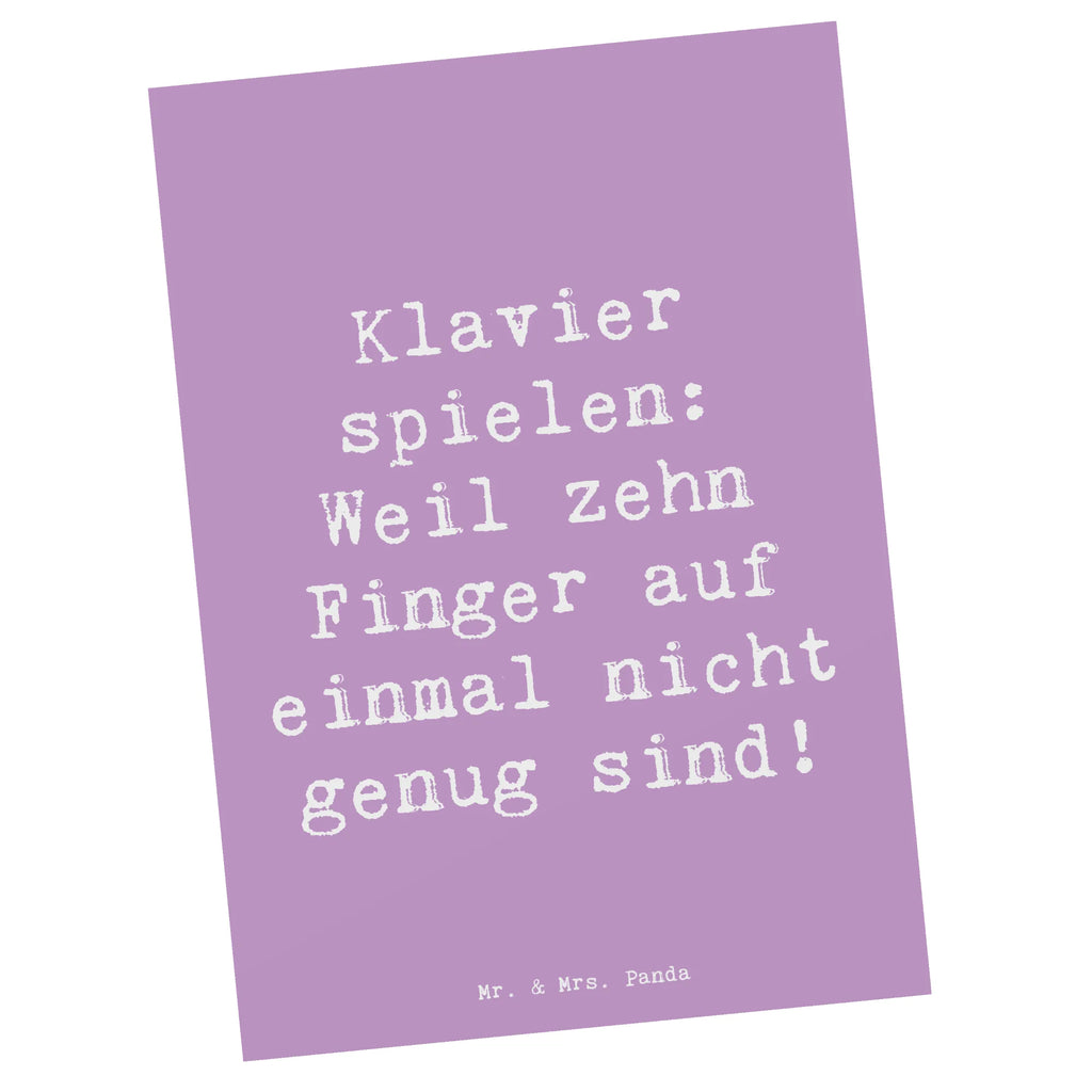Postcard Saying Klavier spielen: Weil zehn Finger auf einmal nicht genug sind! Einladungskarte, Karte, Grußkarte, Postkarte, Geburtstagskarte, Geschenkkarte, Ansichtskarten, Einladung, Einladung Geburtstag, Ansichtskarte, Einladungskarten Geburtstag, Dankeskarte, Instrumente, Geschenke Musiker, Musikliebhaber