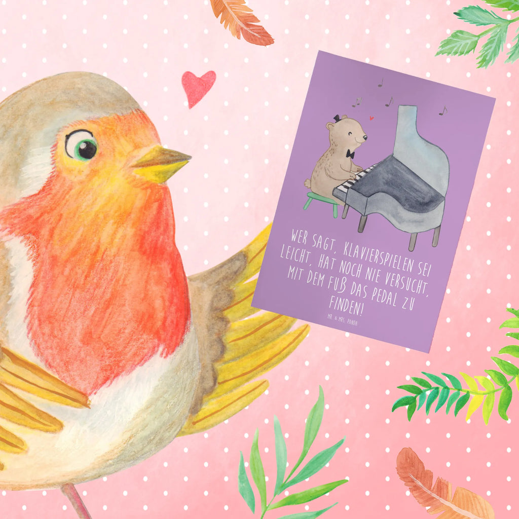 Greetings card Wer sagt, Klavierspielen sei leicht, hat noch nie versucht, mit dem Fuß das Pedal zu finden! Glückwunschkarte, Klappkarte, Grußkarte, Geburtstagskarte, Einladungskarte, Hochzeitskarte, Ansichtskarten, Karte, Instrumente, Geschenke Musiker, Musikliebhaber