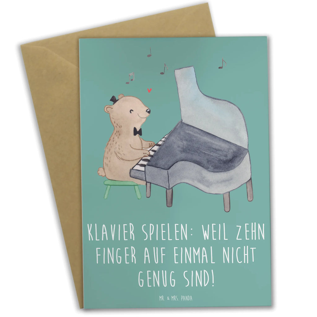 Greetings card Klavier spielen: Weil zehn Finger auf einmal nicht genug sind! Ansichtskarten, Karte, Hochzeitskarte, Geburtstagskarte, Klappkarte, Grußkarte, Glückwunschkarte, Einladungskarte, Instrumente, Geschenke Musiker, Musikliebhaber
