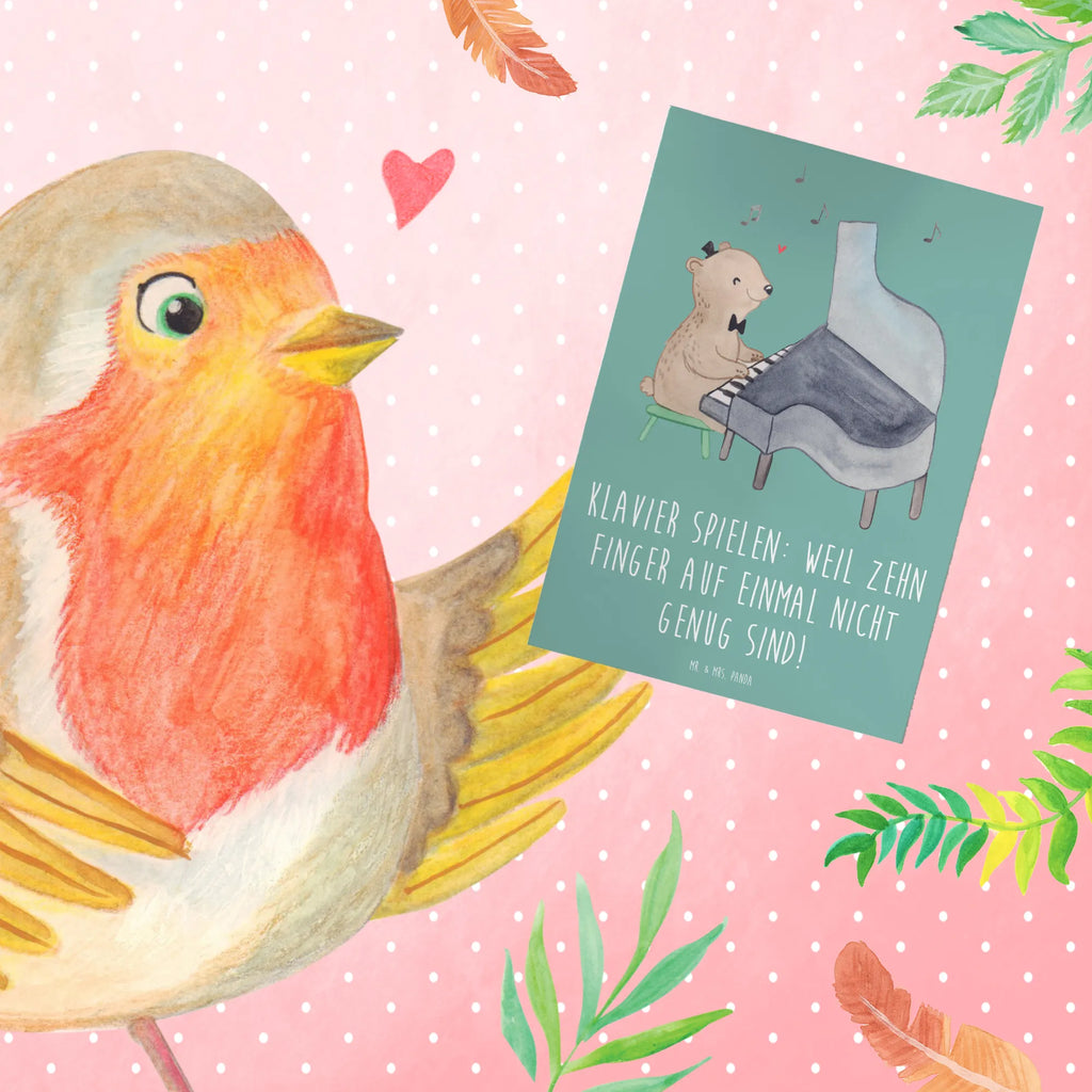 Greetings card Klavier spielen: Weil zehn Finger auf einmal nicht genug sind! Ansichtskarten, Karte, Hochzeitskarte, Geburtstagskarte, Klappkarte, Grußkarte, Glückwunschkarte, Einladungskarte, Instrumente, Geschenke Musiker, Musikliebhaber