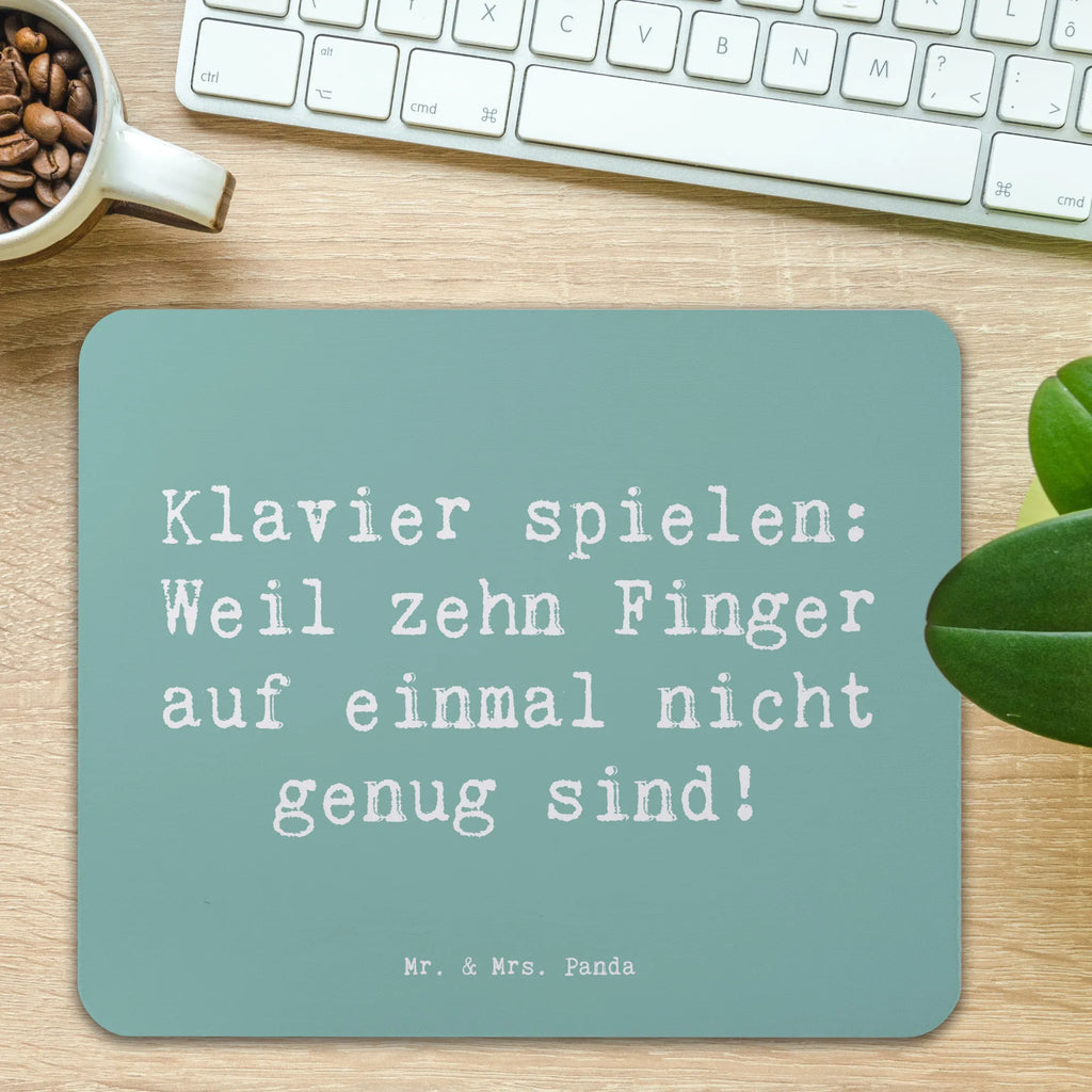 Mouse mat Saying Klavier spielen: Weil zehn Finger auf einmal nicht genug sind! Mauspad, Büroausstattung, Mauspad Büro, PC Zubehör, Arbeitszimmer, Mausunterlage, Designer Mauspad, Mousepad, Computer zubehör, Einzigartiges Mauspad, Instrumente, Geschenke Musiker, Musikliebhaber
