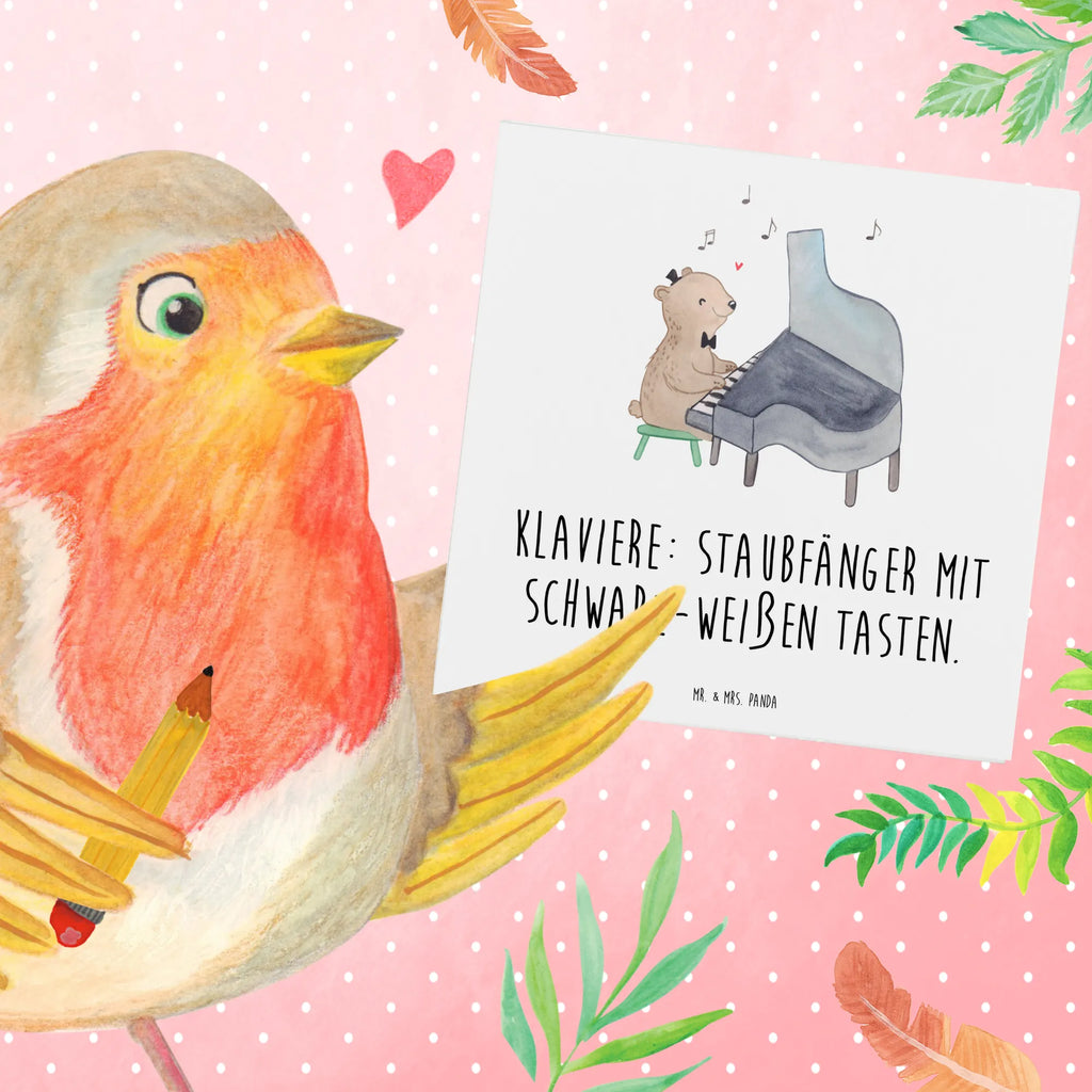 Deluxe Card Klaviere: Staubfänger mit schwarz-weißen Tasten. Karte, Klappkarte, Grußkarte, Einladungskarte, Hochwertige Klappkarte, Hochzeitskarte, Glückwunschkarte, Hochwertige Grußkarte, Geburtstagskarte, Instrumente, Geschenke Musiker, Musikliebhaber