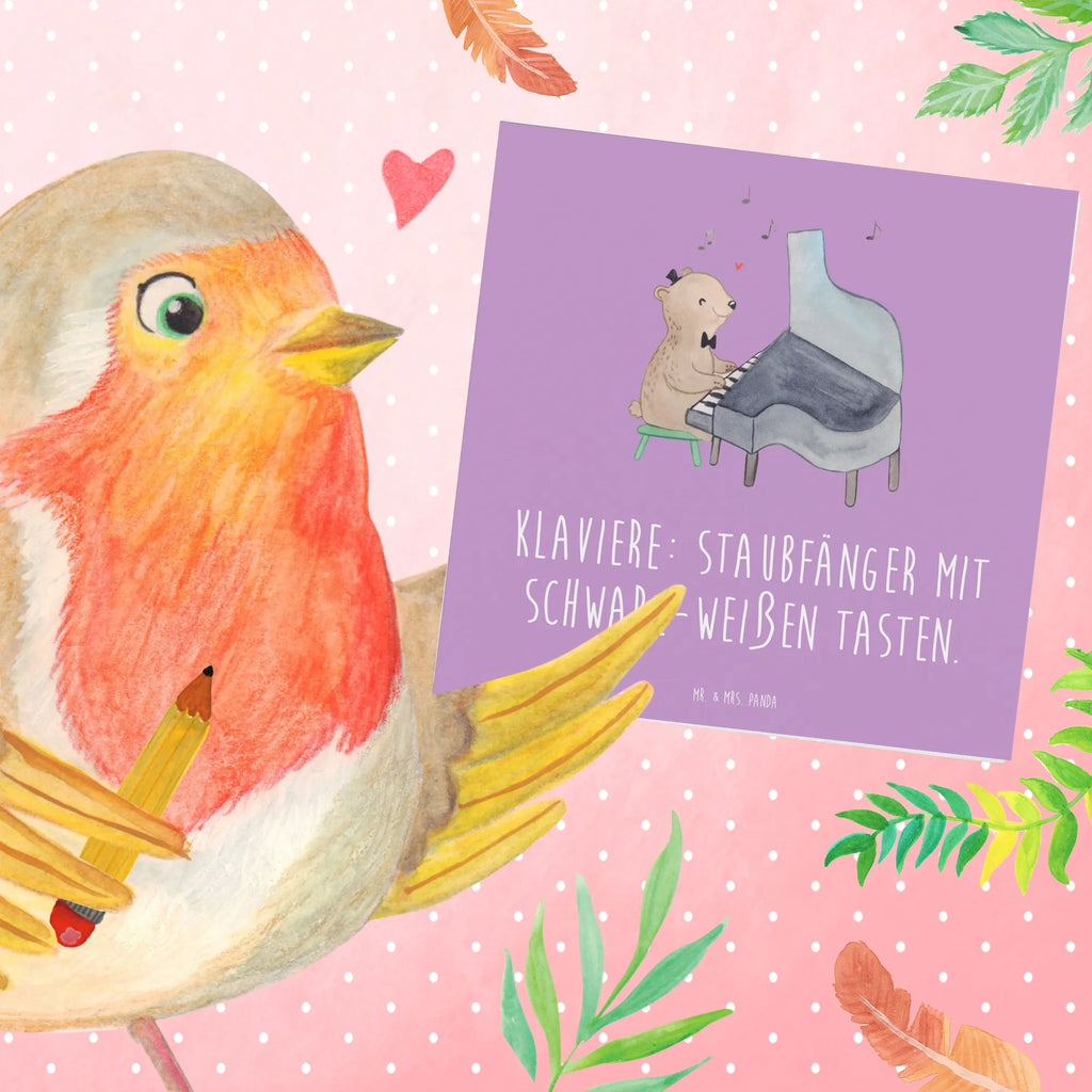 Deluxe Card Klaviere: Staubfänger mit schwarz-weißen Tasten. Karte, Klappkarte, Grußkarte, Einladungskarte, Hochwertige Klappkarte, Hochzeitskarte, Glückwunschkarte, Hochwertige Grußkarte, Geburtstagskarte, Instrumente, Geschenke Musiker, Musikliebhaber