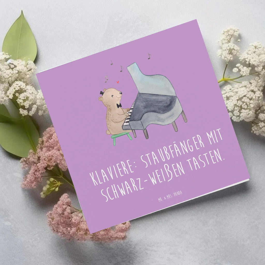 Deluxe Card Klaviere: Staubfänger mit schwarz-weißen Tasten. Karte, Klappkarte, Grußkarte, Einladungskarte, Hochwertige Klappkarte, Hochzeitskarte, Glückwunschkarte, Hochwertige Grußkarte, Geburtstagskarte, Instrumente, Geschenke Musiker, Musikliebhaber