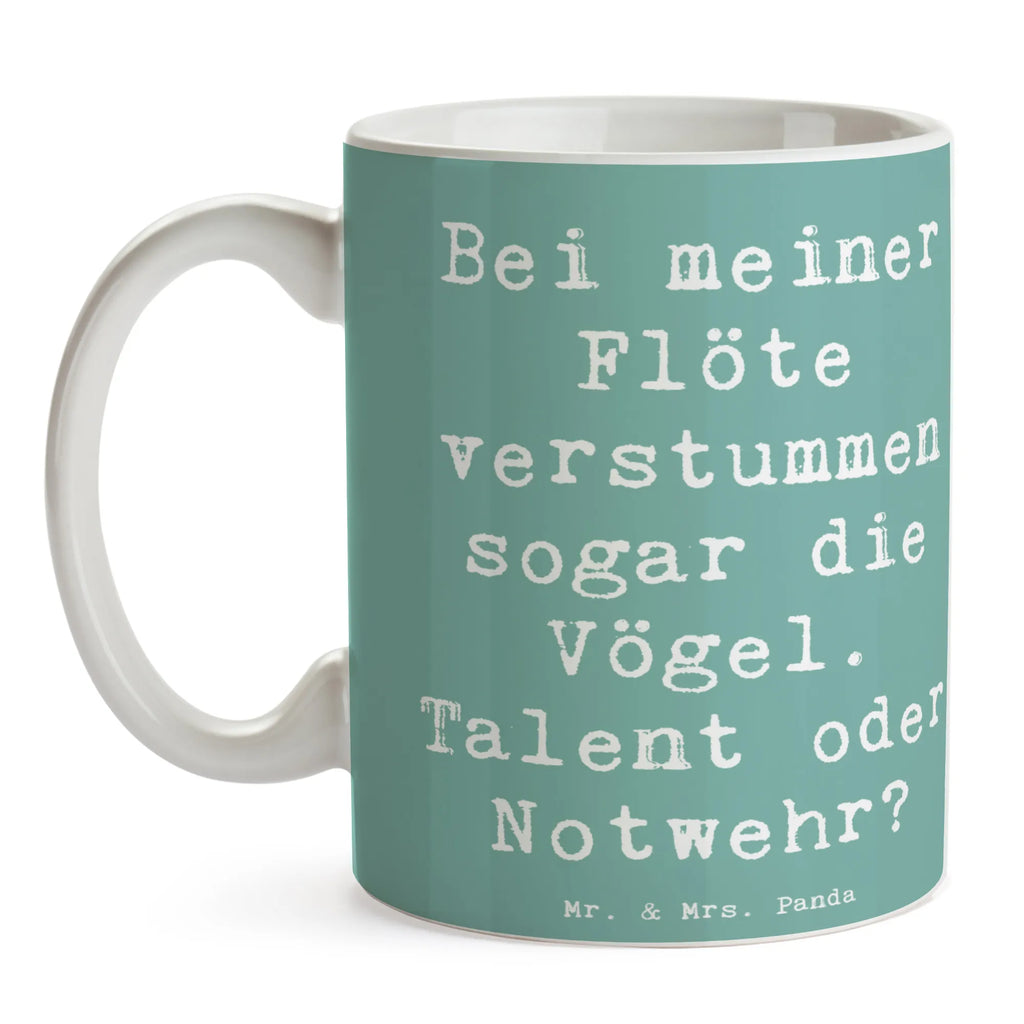 Mug Saying Bei meiner Flöte verstummen sogar die Vögel. Talent oder Notwehr? Porzellantasse, Teetasse, Tasse, Geschenktasse, Tasse mit Zitaten, Kaffeetasse, Keramiktasse, Tasse mit Motiven, Bürotasse, Instrumente, Geschenke Musiker, Musikliebhaber