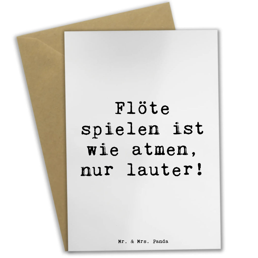 Greetings card Saying Flöte spielen ist wie atmen, nur lauter! Glückwunschkarte, Geburtstagskarte, Grußkarte, Einladungskarte, Ansichtskarten, Klappkarte, Karte, Hochzeitskarte, Instrumente, Geschenke Musiker, Musikliebhaber