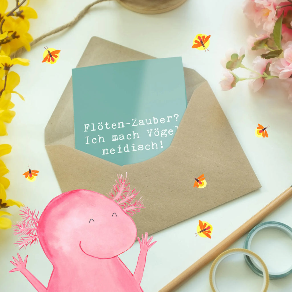 Grußkarte Spruch Flöte Zauber Klappkarte, Einladungskarte, Karte, Grußkarte, Geburtstagskarte, Glückwunschkarte, Hochzeitskarte, Ansichtskarten, Instrumente, Geschenke Musiker, Musikliebhaber