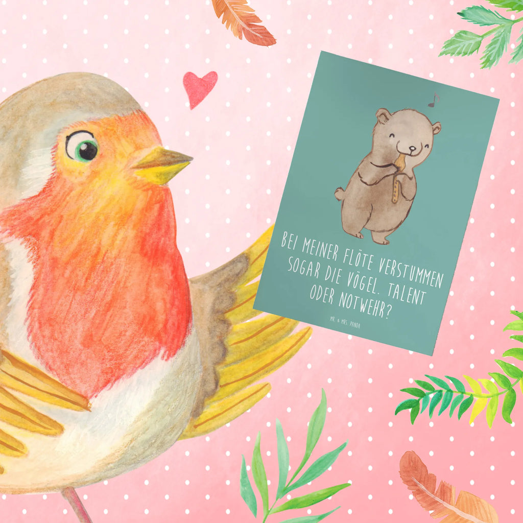 Greetings card Bei meiner Flöte verstummen sogar die Vögel. Talent oder Notwehr? Grußkarte, Karte, Ansichtskarten, Glückwunschkarte, Geburtstagskarte, Hochzeitskarte, Einladungskarte, Klappkarte, Instrumente, Geschenke Musiker, Musikliebhaber