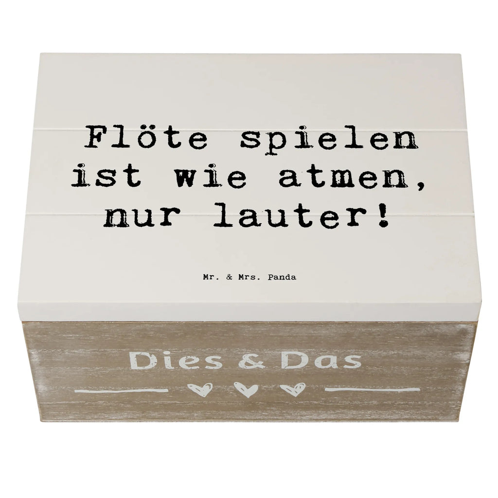 Wooden chest Saying Flöte spielen ist wie atmen, nur lauter! Holzkiste, Geschenkdose, Aufbewahrungsbox, Schatzkiste, XXL, Geschenkbox, Kiste, Erinnerungsbox, Schatulle, Erinnerungskiste, Dekokiste, Truhe, Instrumente, Geschenke Musiker, Musikliebhaber