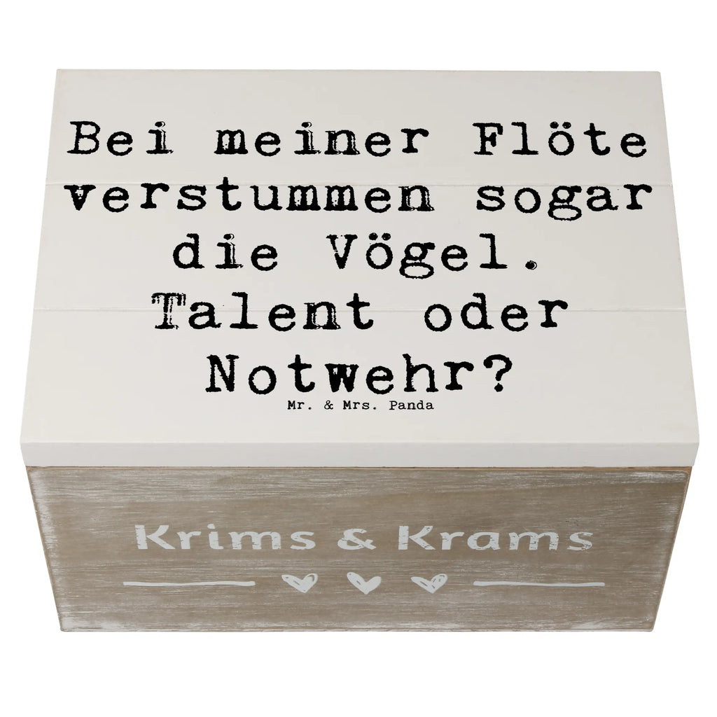 Wooden chest Saying Bei meiner Flöte verstummen sogar die Vögel. Talent oder Notwehr? Erinnerungskiste, Dekokiste, Geschenkbox, Kiste, XXL, Schatulle, Aufbewahrungsbox, Erinnerungsbox, Holzkiste, Truhe, Geschenkdose, Schatzkiste, Instrumente, Geschenke Musiker, Musikliebhaber