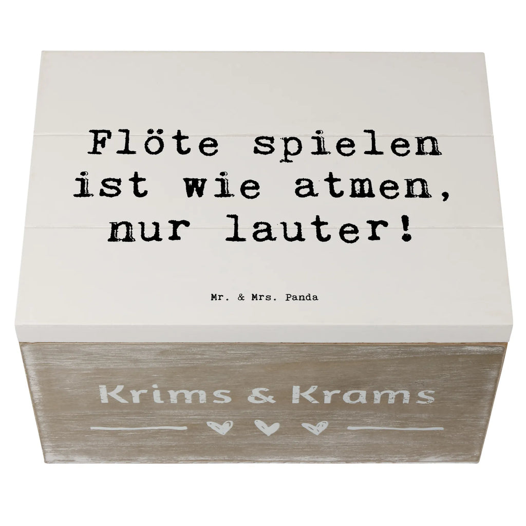 Wooden chest Saying Flöte spielen ist wie atmen, nur lauter! Holzkiste, Geschenkdose, Aufbewahrungsbox, Schatzkiste, XXL, Geschenkbox, Kiste, Erinnerungsbox, Schatulle, Erinnerungskiste, Dekokiste, Truhe, Instrumente, Geschenke Musiker, Musikliebhaber