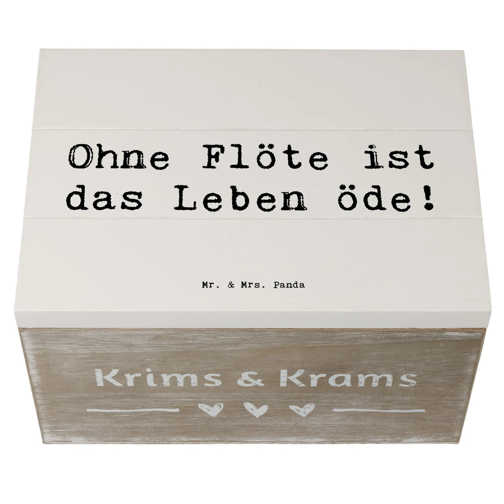 Wooden chest Saying Ohne Flöte ist das Leben öde! Aufbewahrungsbox, Schatzkiste, Holzkiste, Erinnerungskiste, Schatulle, Geschenkbox, Erinnerungsbox, XXL, Dekokiste, Kiste, Geschenkdose, Truhe, Instrumente, Geschenke Musiker, Musikliebhaber