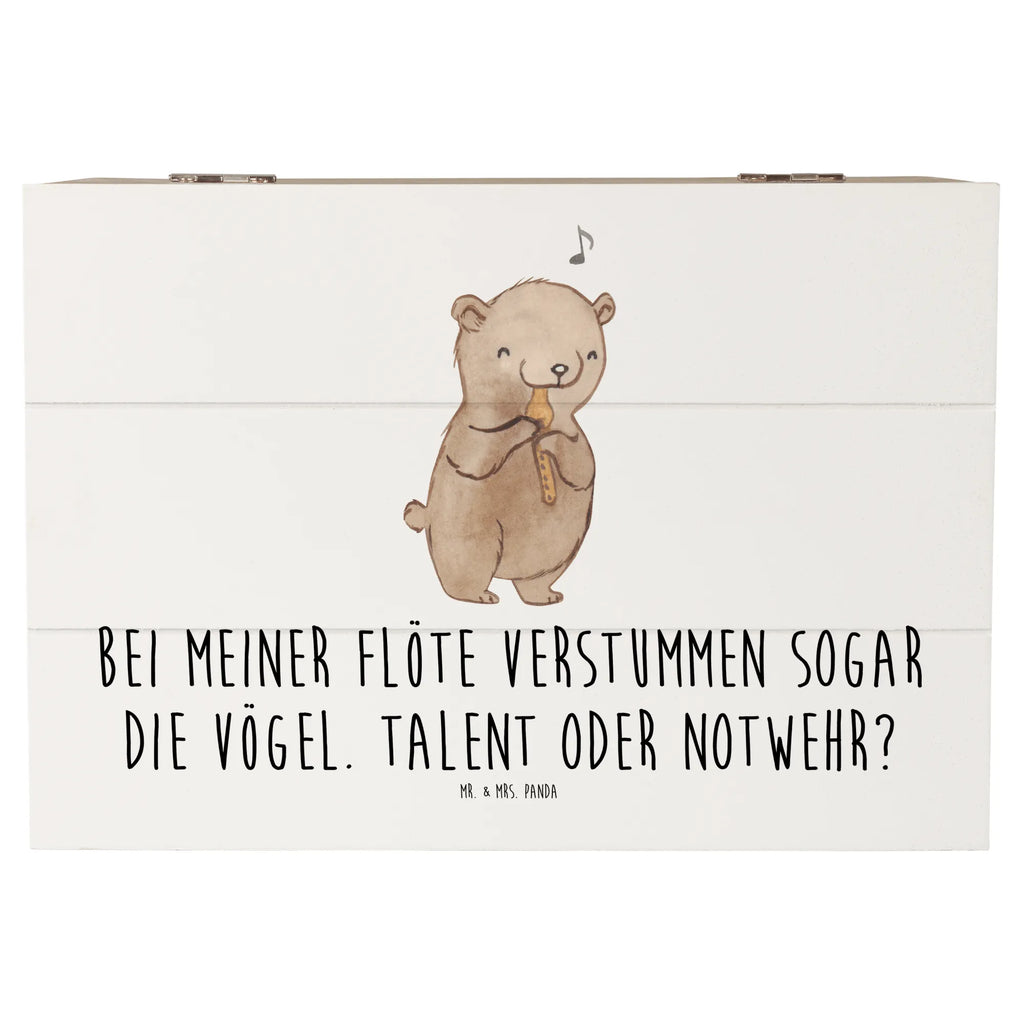 Wooden chest Bei meiner Flöte verstummen sogar die Vögel. Talent oder Notwehr? Holzkiste, Aufbewahrungsbox, Kiste, Truhe, Dekokiste, Geschenkdose, XXL, Geschenkbox, Schatzkiste, Erinnerungsbox, Erinnerungskiste, Schatulle, Instrumente, Geschenke Musiker, Musikliebhaber