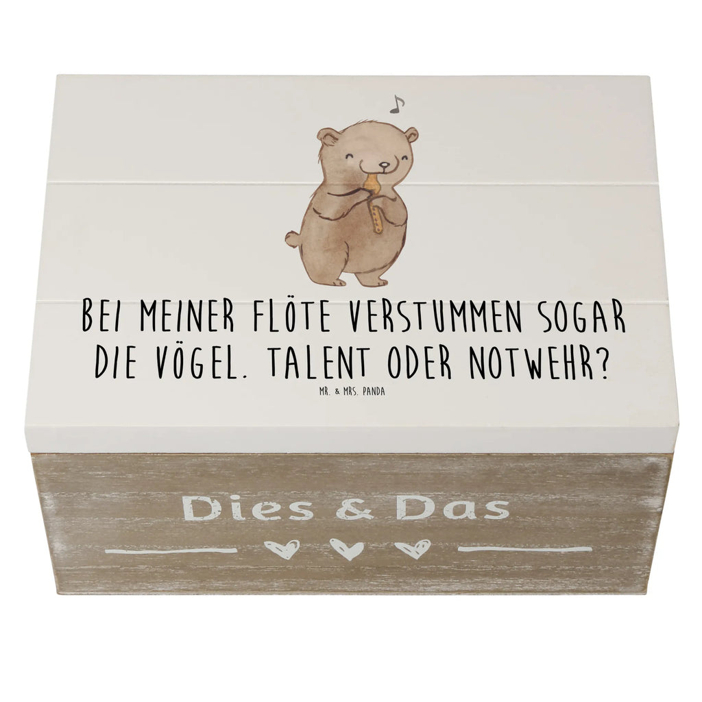 Wooden chest Bei meiner Flöte verstummen sogar die Vögel. Talent oder Notwehr? Holzkiste, Aufbewahrungsbox, Kiste, Truhe, Dekokiste, Geschenkdose, XXL, Geschenkbox, Schatzkiste, Erinnerungsbox, Erinnerungskiste, Schatulle, Instrumente, Geschenke Musiker, Musikliebhaber