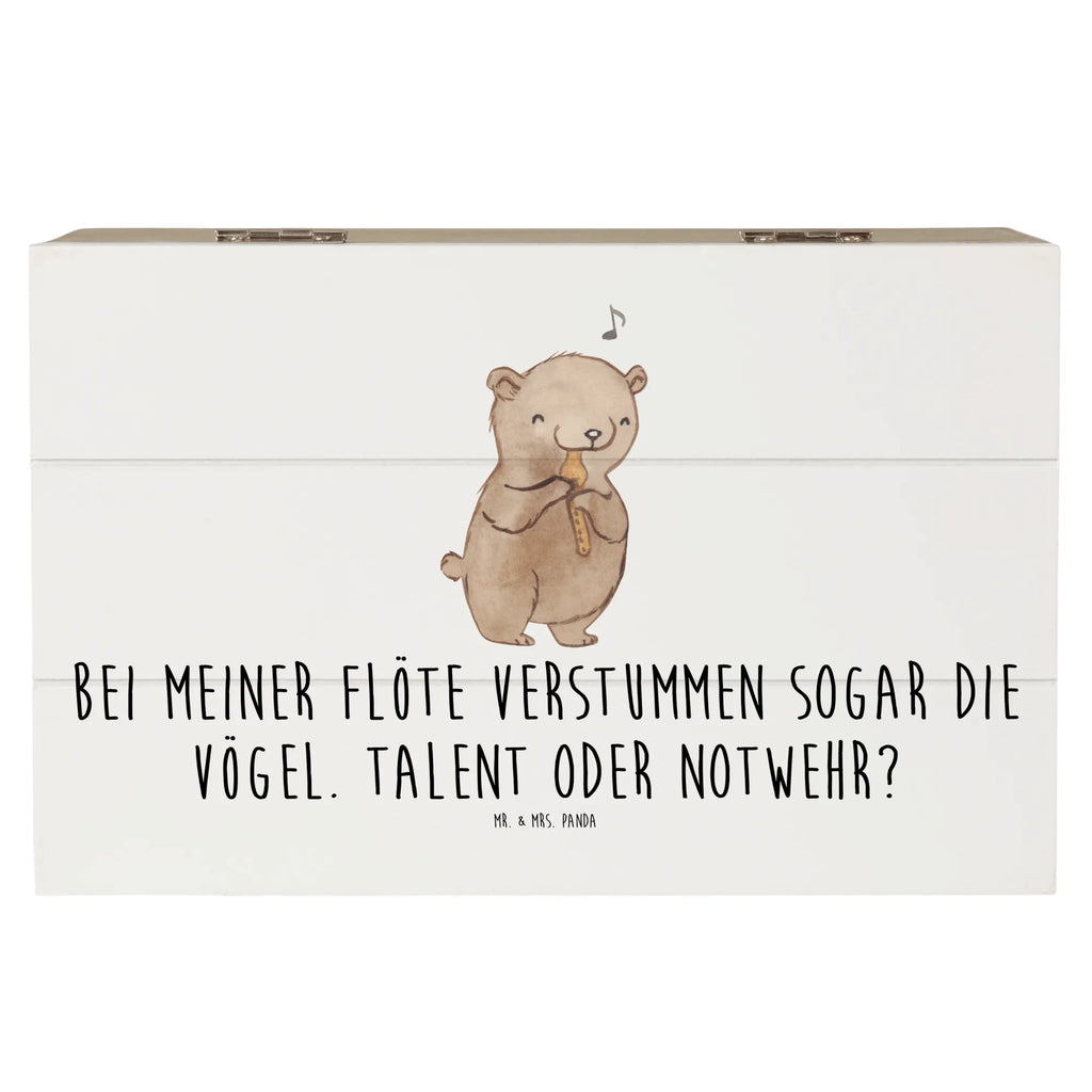 Wooden chest Bei meiner Flöte verstummen sogar die Vögel. Talent oder Notwehr? Holzkiste, Aufbewahrungsbox, Kiste, Truhe, Dekokiste, Geschenkdose, XXL, Geschenkbox, Schatzkiste, Erinnerungsbox, Erinnerungskiste, Schatulle, Instrumente, Geschenke Musiker, Musikliebhaber