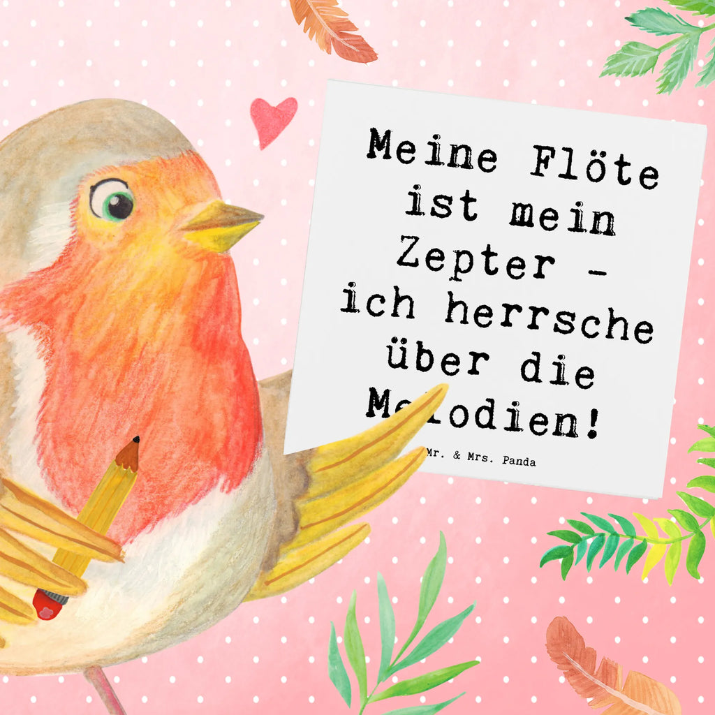 Deluxe Card Saying Meine Flöte ist mein Zepter - ich herrsche über die Melodien! Glückwunschkarte, Einladungskarte, Hochwertige Klappkarte, Klappkarte, Karte, Hochzeitskarte, Geburtstagskarte, Grußkarte, Hochwertige Grußkarte, Instrumente, Geschenke Musiker, Musikliebhaber