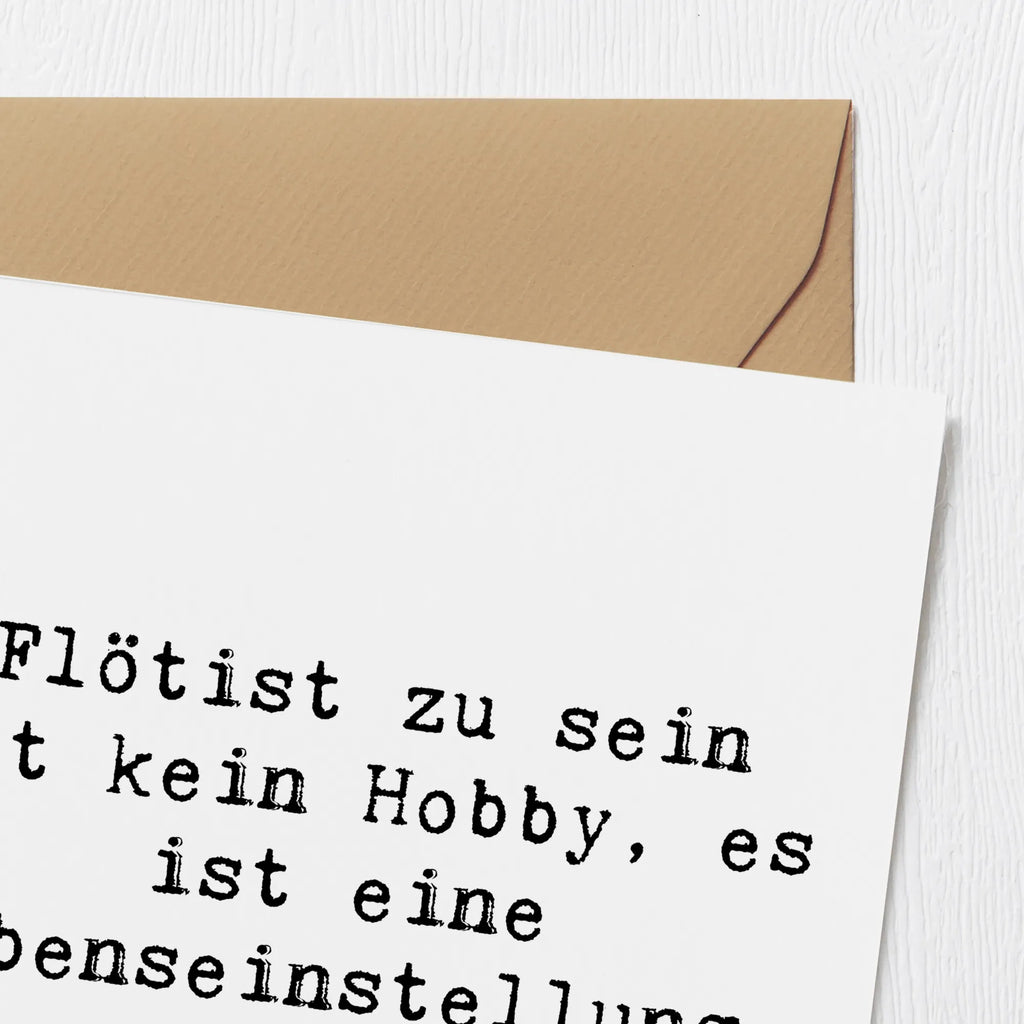 Deluxe Card Saying Flötist zu sein ist kein Hobby, es ist eine Lebenseinstellung. Karte, Einladungskarte, Grußkarte, Hochwertige Grußkarte, Glückwunschkarte, Hochzeitskarte, Geburtstagskarte, Klappkarte, Hochwertige Klappkarte, Instrumente, Geschenke Musiker, Musikliebhaber
