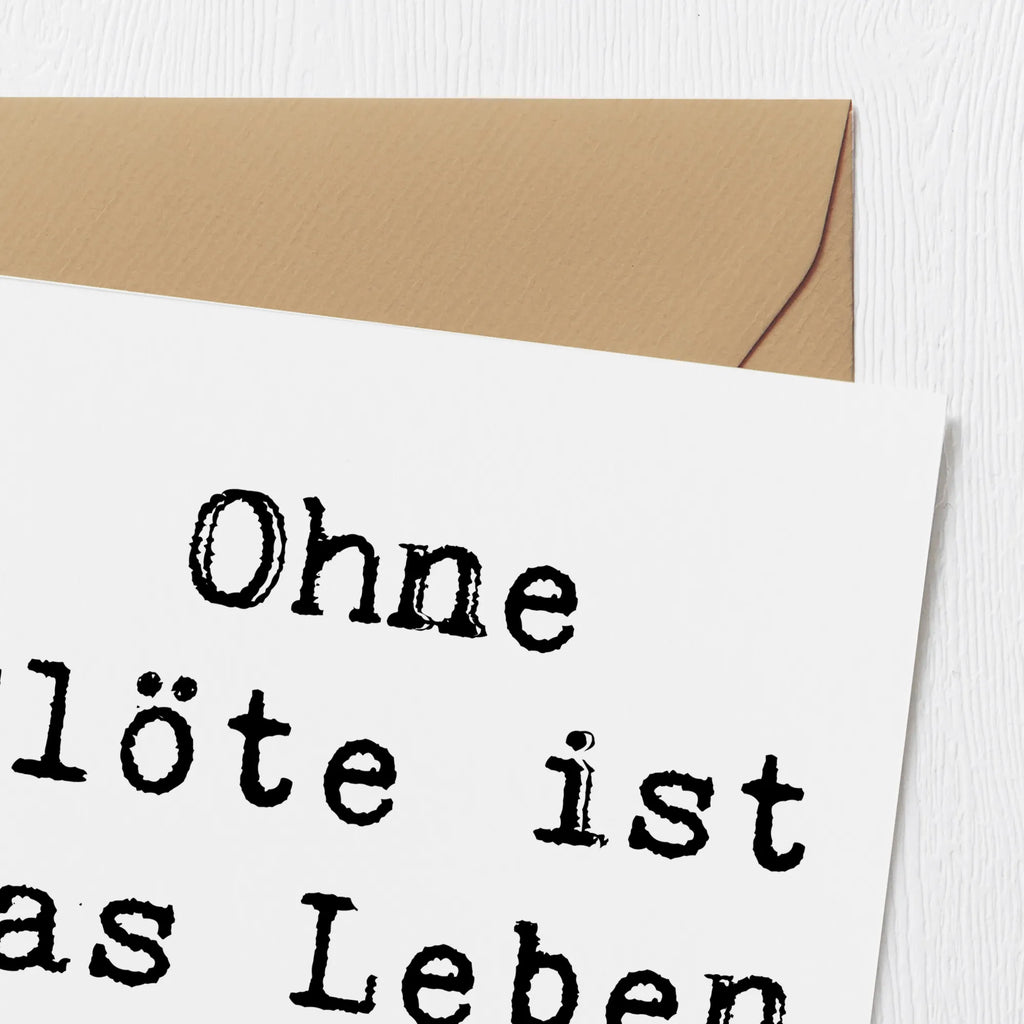 Deluxe Card Saying Ohne Flöte ist das Leben öde! Hochwertige Klappkarte, Klappkarte, Hochwertige Grußkarte, Karte, Grußkarte, Geburtstagskarte, Einladungskarte, Hochzeitskarte, Glückwunschkarte, Instrumente, Geschenke Musiker, Musikliebhaber