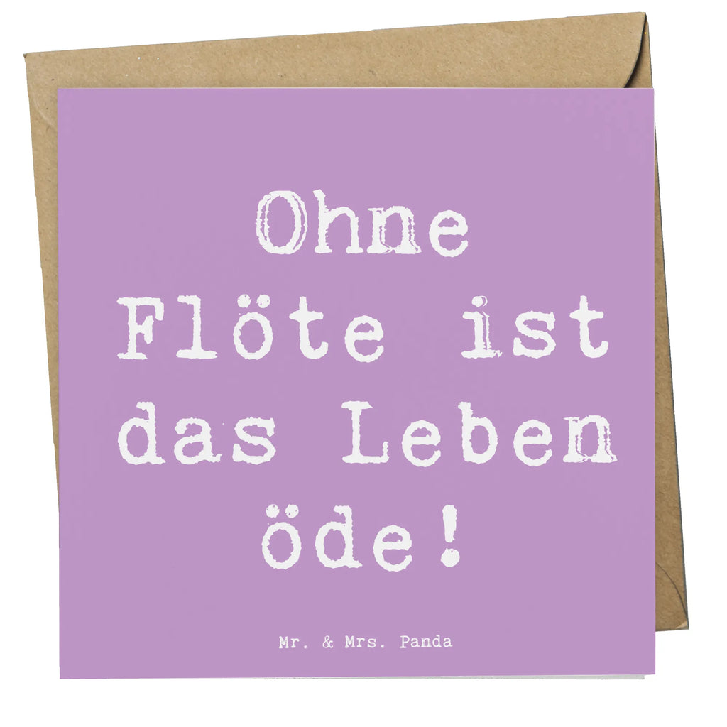 Deluxe Card Saying Ohne Flöte ist das Leben öde! Hochwertige Klappkarte, Klappkarte, Hochwertige Grußkarte, Karte, Grußkarte, Geburtstagskarte, Einladungskarte, Hochzeitskarte, Glückwunschkarte, Instrumente, Geschenke Musiker, Musikliebhaber