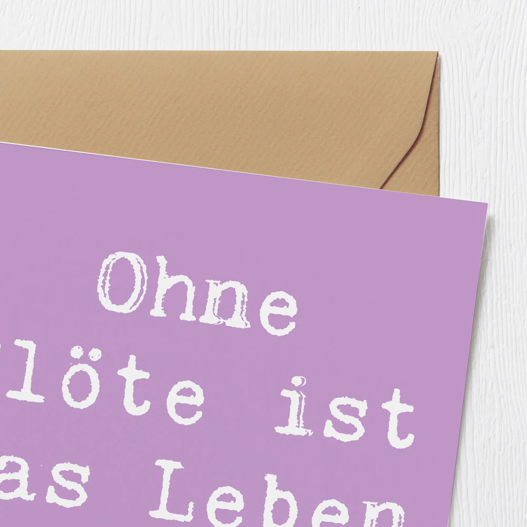 Deluxe Card Saying Ohne Flöte ist das Leben öde! Hochwertige Klappkarte, Klappkarte, Hochwertige Grußkarte, Karte, Grußkarte, Geburtstagskarte, Einladungskarte, Hochzeitskarte, Glückwunschkarte, Instrumente, Geschenke Musiker, Musikliebhaber