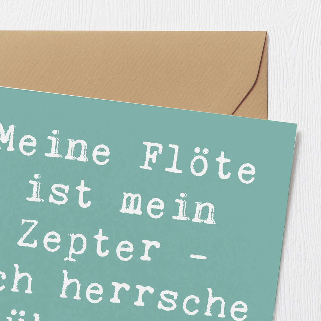 Deluxe Card Saying Meine Flöte ist mein Zepter - ich herrsche über die Melodien! Glückwunschkarte, Einladungskarte, Hochwertige Klappkarte, Klappkarte, Karte, Hochzeitskarte, Geburtstagskarte, Grußkarte, Hochwertige Grußkarte, Instrumente, Geschenke Musiker, Musikliebhaber