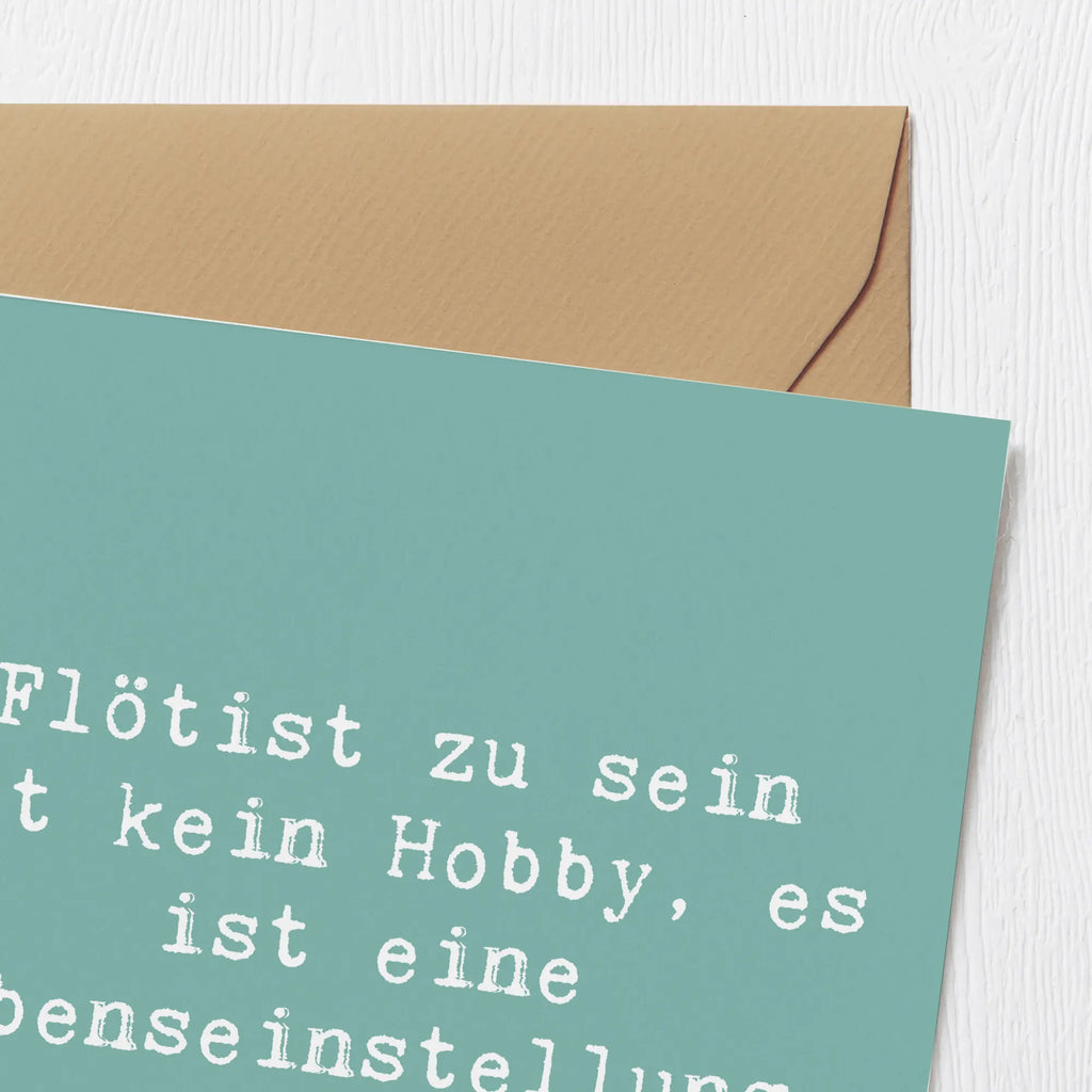 Deluxe Card Saying Flötist zu sein ist kein Hobby, es ist eine Lebenseinstellung. Karte, Einladungskarte, Grußkarte, Hochwertige Grußkarte, Glückwunschkarte, Hochzeitskarte, Geburtstagskarte, Klappkarte, Hochwertige Klappkarte, Instrumente, Geschenke Musiker, Musikliebhaber