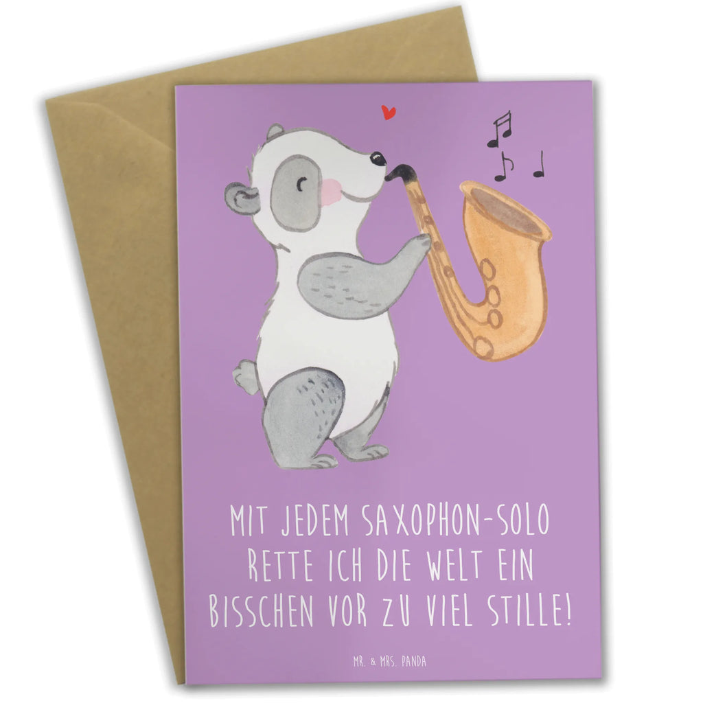 Greetings card Mit jedem Saxophon-Solo rette ich die Welt ein bisschen vor zu viel Stille! Karte, Hochzeitskarte, Klappkarte, Glückwunschkarte, Geburtstagskarte, Grußkarte, Ansichtskarten, Einladungskarte, Instrumente, Geschenke Musiker, Musikliebhaber