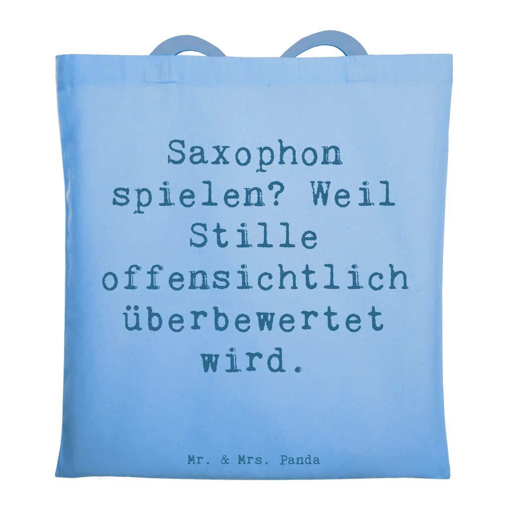 Tote bag Saying Saxophon spielen? Weil Stille offensichtlich überbewertet wird. Stoffbeutel, Jutebeutel, Einkaufstüte, Beutel, Umhängetasche, Einkaufstasche, Stofftasche, Tragetasche, Tasche, Laptoptasche, Strandtasche, Badetasche, Jutetasche, Beuteltasche, Schultertasche, Shopper, Instrumente, Geschenke Musiker, Musikliebhaber