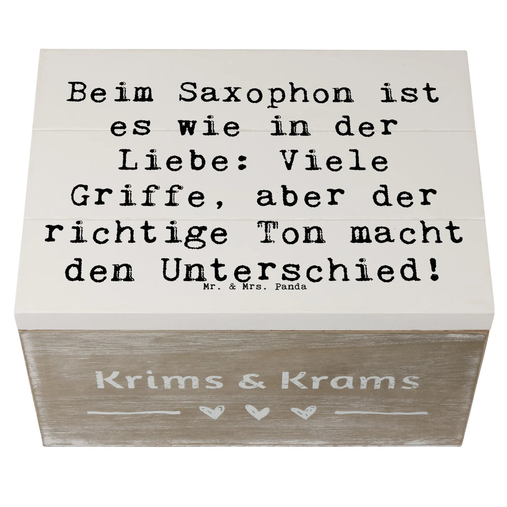 Holzkiste Spruch Saxophon Liebe Erinnerungsbox, Aufbewahrungsbox, Schatzkiste, Truhe, Dekokiste, Geschenkbox, Kiste, Erinnerungskiste, Schatulle, Geschenkdose, Holzkiste, XXL, Instrumente, Geschenke Musiker, Musikliebhaber
