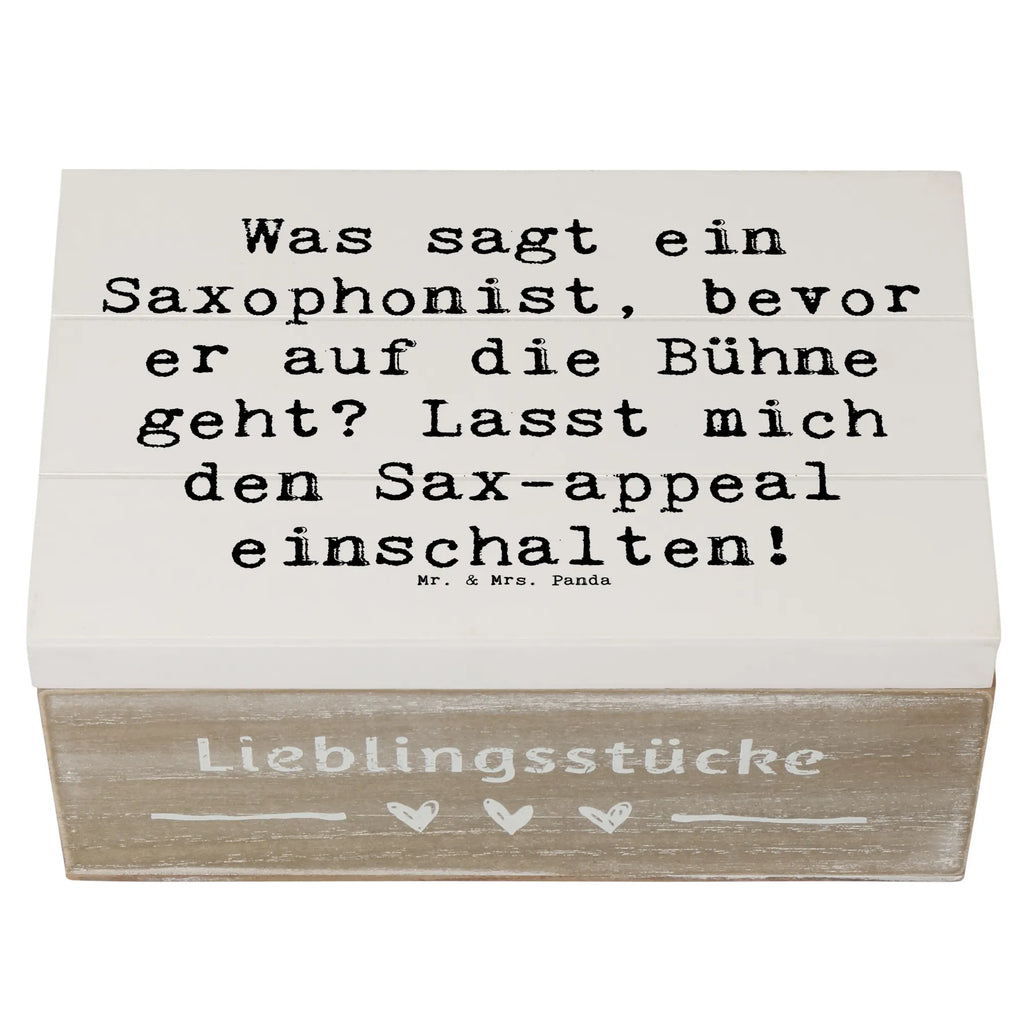 Wooden chest Saying Was sagt ein Saxophonist, bevor er auf die Bühne geht? Lasst mich den Sax-appeal einschalten! XXL, Aufbewahrungsbox, Erinnerungsbox, Schatzkiste, Geschenkbox, Erinnerungskiste, Truhe, Dekokiste, Holzkiste, Kiste, Geschenkdose, Schatulle, Instrumente, Geschenke Musiker, Musikliebhaber