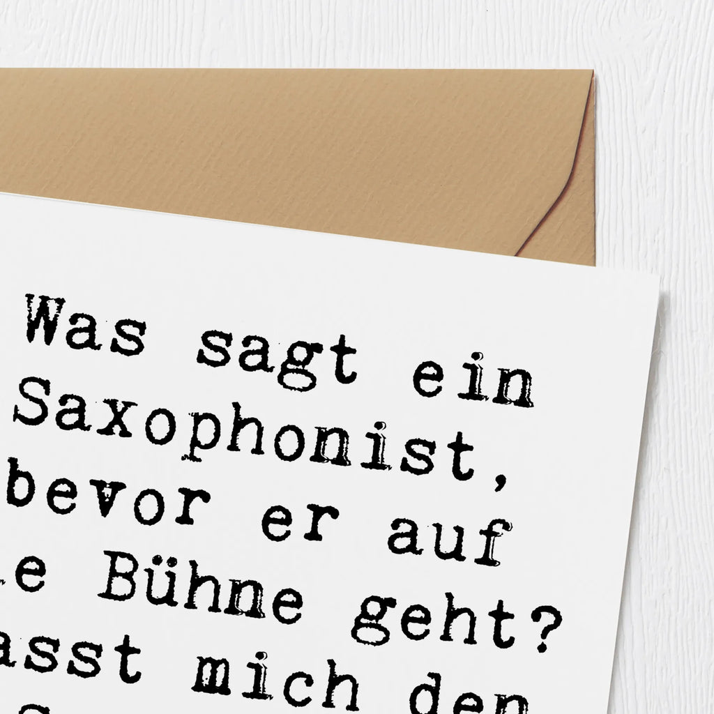 Deluxe Card Saying Was sagt ein Saxophonist, bevor er auf die Bühne geht? Lasst mich den Sax-appeal einschalten! Hochwertige Grußkarte, Hochzeitskarte, Einladungskarte, Karte, Glückwunschkarte, Hochwertige Klappkarte, Klappkarte, Geburtstagskarte, Grußkarte, Instrumente, Geschenke Musiker, Musikliebhaber