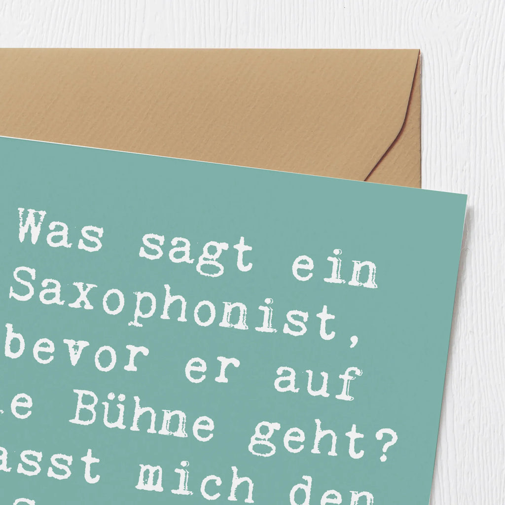 Deluxe Card Saying Was sagt ein Saxophonist, bevor er auf die Bühne geht? Lasst mich den Sax-appeal einschalten! Hochwertige Grußkarte, Hochzeitskarte, Einladungskarte, Karte, Glückwunschkarte, Hochwertige Klappkarte, Klappkarte, Geburtstagskarte, Grußkarte, Instrumente, Geschenke Musiker, Musikliebhaber