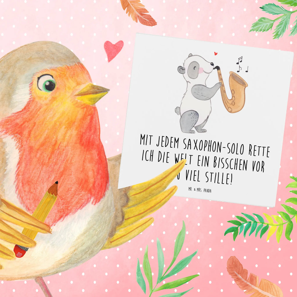 Deluxe Card Mit jedem Saxophon-Solo rette ich die Welt ein bisschen vor zu viel Stille! Geburtstagskarte, Einladungskarte, Grußkarte, Karte, Hochzeitskarte, Klappkarte, Glückwunschkarte, Hochwertige Klappkarte, Hochwertige Grußkarte, Instrumente, Geschenke Musiker, Musikliebhaber