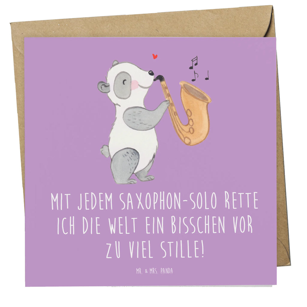 Deluxe Card Mit jedem Saxophon-Solo rette ich die Welt ein bisschen vor zu viel Stille! Geburtstagskarte, Einladungskarte, Grußkarte, Karte, Hochzeitskarte, Klappkarte, Glückwunschkarte, Hochwertige Klappkarte, Hochwertige Grußkarte, Instrumente, Geschenke Musiker, Musikliebhaber