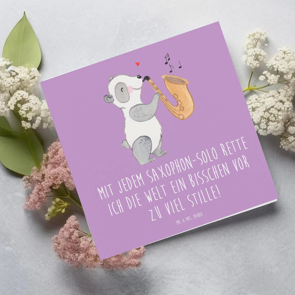 Deluxe Card Mit jedem Saxophon-Solo rette ich die Welt ein bisschen vor zu viel Stille! Geburtstagskarte, Einladungskarte, Grußkarte, Karte, Hochzeitskarte, Klappkarte, Glückwunschkarte, Hochwertige Klappkarte, Hochwertige Grußkarte, Instrumente, Geschenke Musiker, Musikliebhaber
