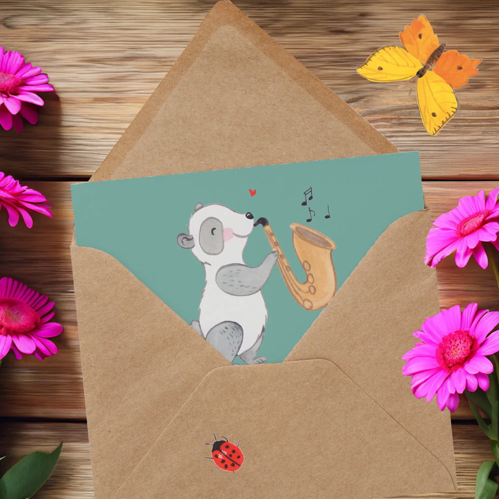 Deluxe Card Mit jedem Saxophon-Solo rette ich die Welt ein bisschen vor zu viel Stille! Geburtstagskarte, Einladungskarte, Grußkarte, Karte, Hochzeitskarte, Klappkarte, Glückwunschkarte, Hochwertige Klappkarte, Hochwertige Grußkarte, Instrumente, Geschenke Musiker, Musikliebhaber