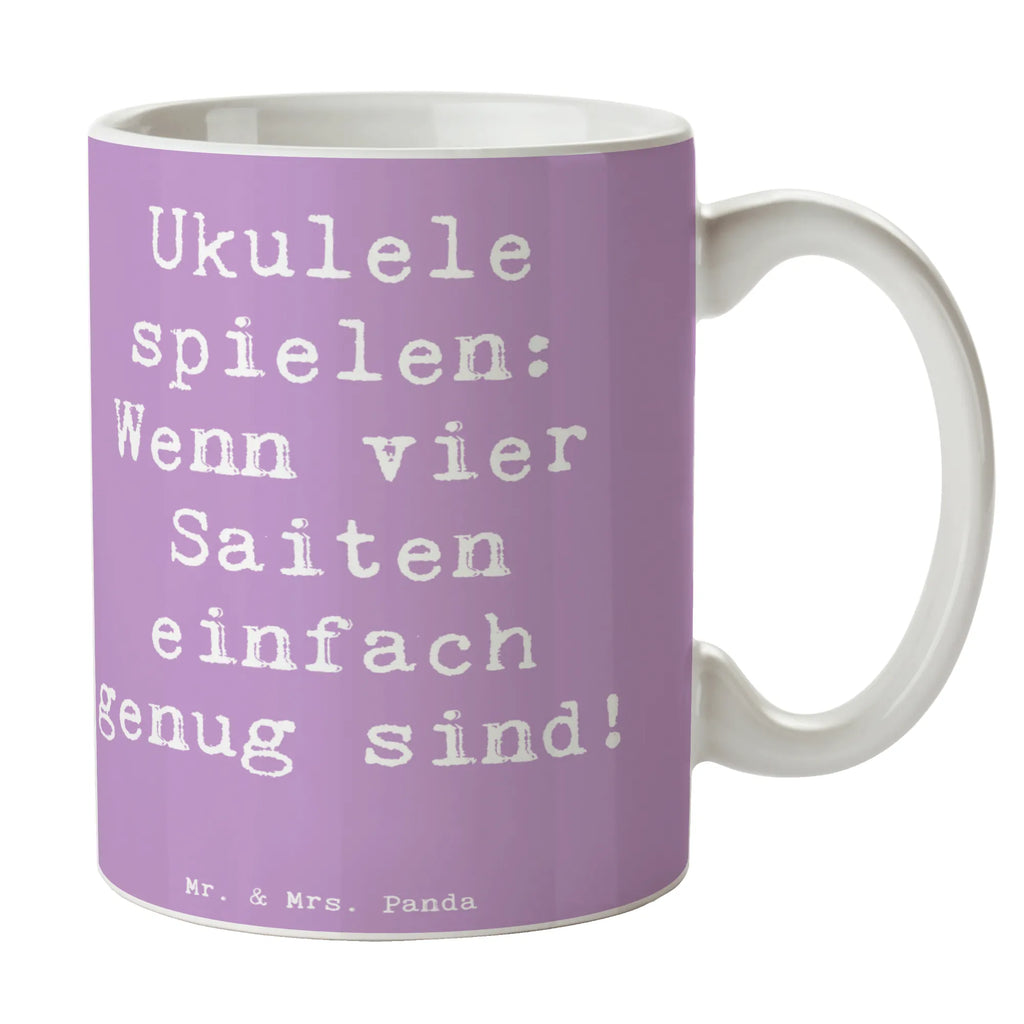 Mug Saying Ukulele spielen: Wenn vier Saiten einfach genug sind! Porzellantasse, Geschenktasse, Teetasse, Keramiktasse, Tasse, Tasse mit Zitaten, Kaffeetasse, Bürotasse, Tasse mit Motiven, Instrumente, Geschenke Musiker, Musikliebhaber