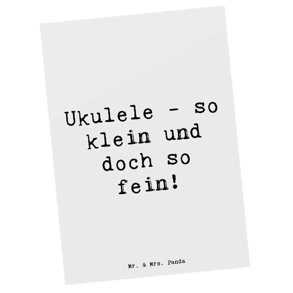Postcard Saying Ukulele - so klein und doch so fein! Karte, Geschenkkarte, Ansichtskarten, Ansichtskarte, Einladung Geburtstag, Einladungskarten Geburtstag, Geburtstagskarte, Einladungskarte, Dankeskarte, Grußkarte, Einladung, Postkarte, Instrumente, Geschenke Musiker, Musikliebhaber