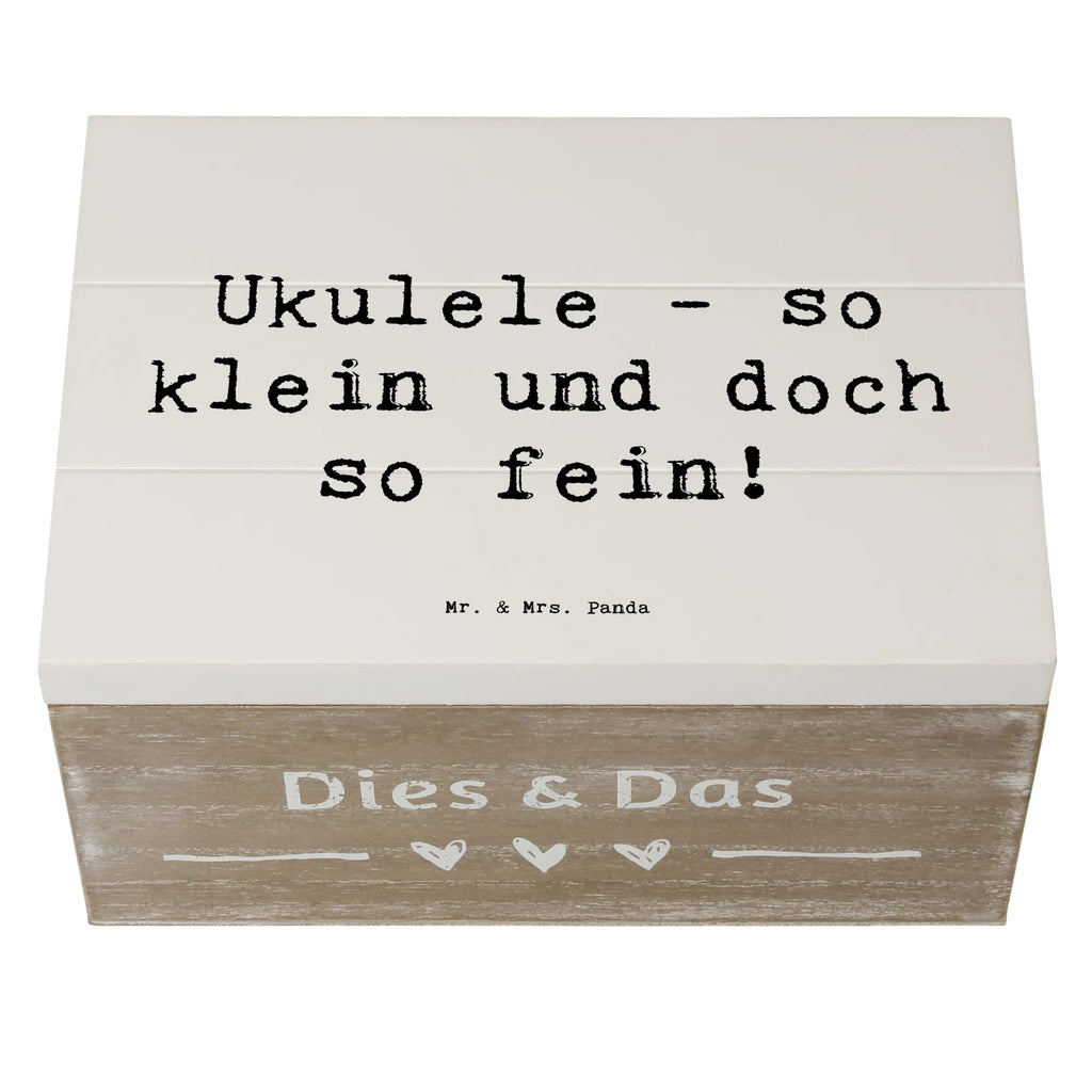 Wooden chest Saying Ukulele - so klein und doch so fein! Schatzkiste, Geschenkbox, Dekokiste, Geschenkdose, Holzkiste, Kiste, Erinnerungskiste, XXL, Erinnerungsbox, Schatulle, Aufbewahrungsbox, Truhe, Instrumente, Geschenke Musiker, Musikliebhaber