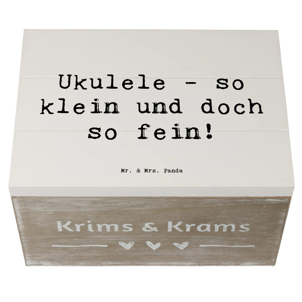 Wooden chest Saying Ukulele - so klein und doch so fein! Schatzkiste, Geschenkbox, Dekokiste, Geschenkdose, Holzkiste, Kiste, Erinnerungskiste, XXL, Erinnerungsbox, Schatulle, Aufbewahrungsbox, Truhe, Instrumente, Geschenke Musiker, Musikliebhaber