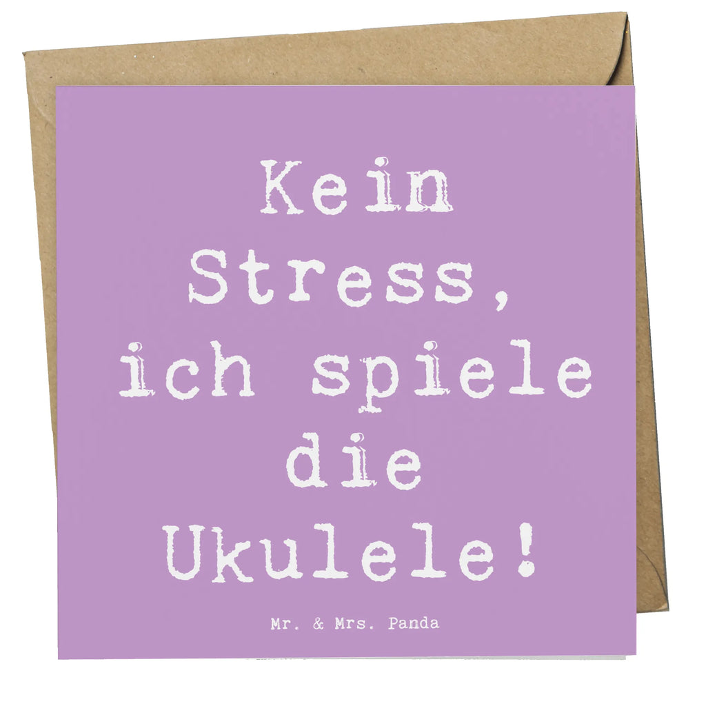 Deluxe Card Saying Kein Stress, ich spiele die Ukulele! Grußkarte, Karte, Einladungskarte, Hochzeitskarte, Geburtstagskarte, Klappkarte, Hochwertige Klappkarte, Glückwunschkarte, Hochwertige Grußkarte, Instrumente, Geschenke Musiker, Musikliebhaber