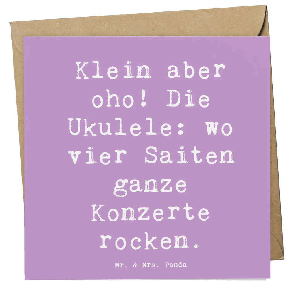 Deluxe Card Saying Klein aber oho! Die Ukulele: wo vier Saiten ganze Konzerte rocken. Geburtstagskarte, Karte, Glückwunschkarte, Grußkarte, Hochwertige Grußkarte, Hochzeitskarte, Hochwertige Klappkarte, Klappkarte, Einladungskarte, Instrumente, Geschenke Musiker, Musikliebhaber