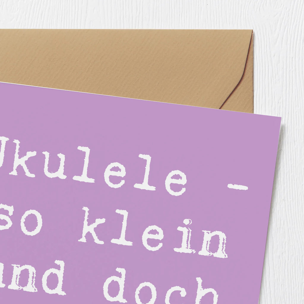 Deluxe Karte Spruch Zauberhafte Ukulele Glückwunschkarte, Geburtstagskarte, Hochwertige Klappkarte, Einladungskarte, Grußkarte, Klappkarte, Hochzeitskarte, Karte, Hochwertige Grußkarte, Instrumente, Geschenke Musiker, Musikliebhaber