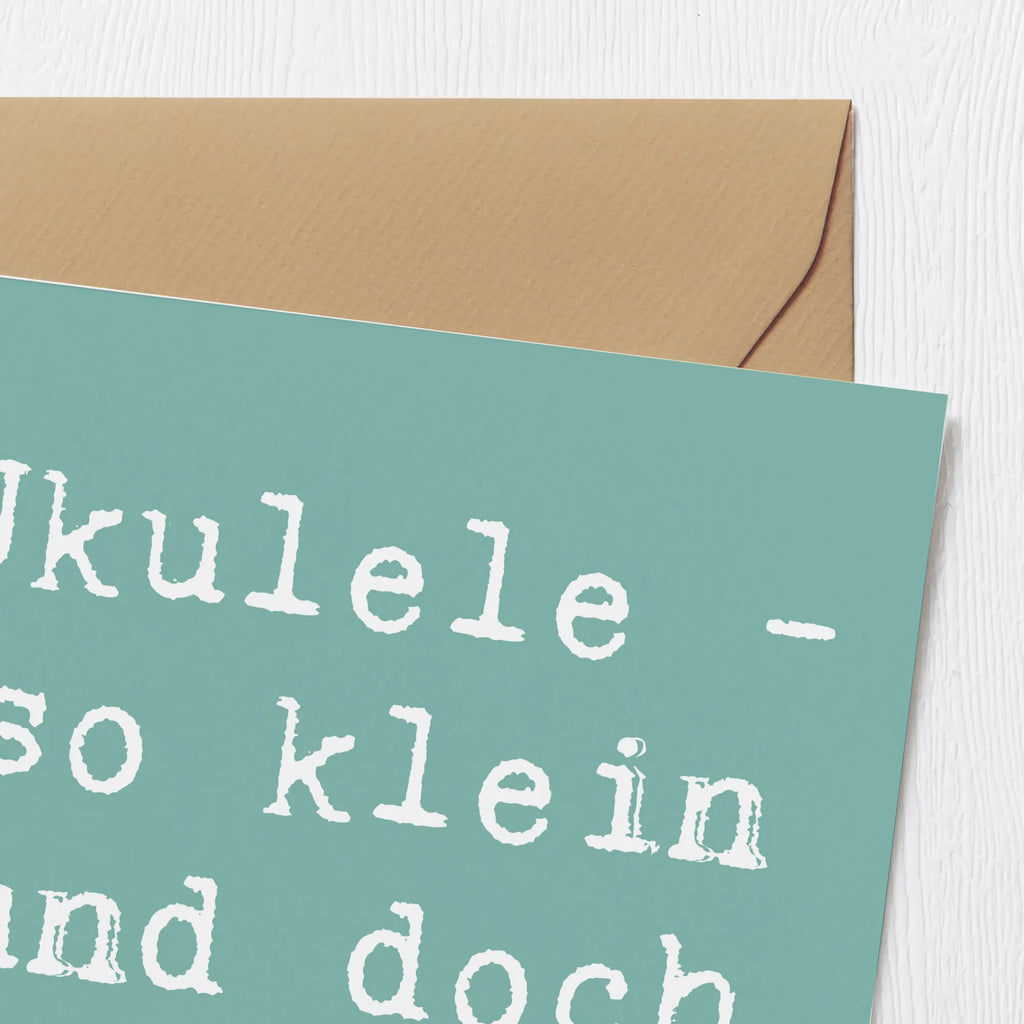 Deluxe Karte Spruch Zauberhafte Ukulele Glückwunschkarte, Geburtstagskarte, Hochwertige Klappkarte, Einladungskarte, Grußkarte, Klappkarte, Hochzeitskarte, Karte, Hochwertige Grußkarte, Instrumente, Geschenke Musiker, Musikliebhaber