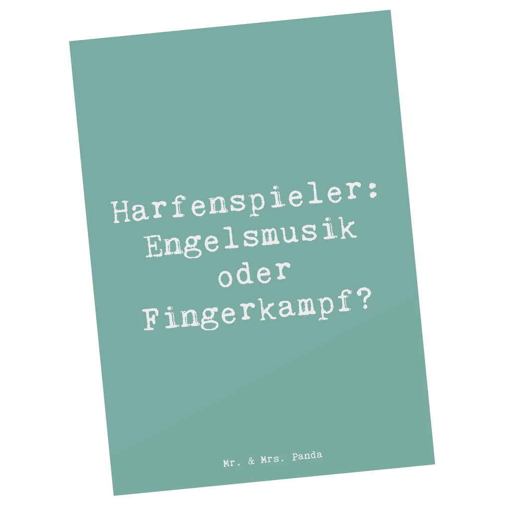 Postcard Saying Harfenspieler: Engelsmusik oder Fingerkampf? Ansichtskarten, Dankeskarte, Geschenkkarte, Einladungskarte, Geburtstagskarte, Grußkarte, Karte, Postkarte, Einladungskarten Geburtstag, Einladung Geburtstag, Ansichtskarte, Einladung, Instrumente, Geschenke Musiker, Musikliebhaber