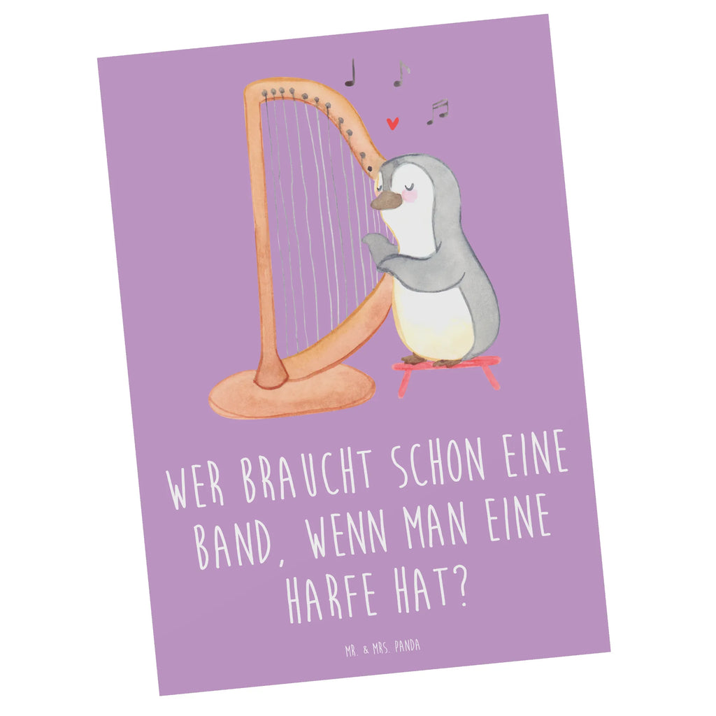 Postkarte Wer braucht schon eine Band, wenn man eine Harfe hat? Karte, Geburtstagskarte, Einladung, Einladungskarte, Geschenkkarte, Ansichtskarten, Ansichtskarte, Grußkarte, Dankeskarte, Einladungskarten Geburtstag, Einladung Geburtstag, Postkarte, Instrumente, Geschenke Musiker, Musikliebhaber